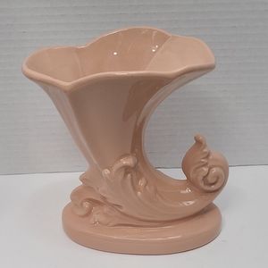 Vintage 1940's Mauve Cornucopia Pottery Vase stamped 1133.